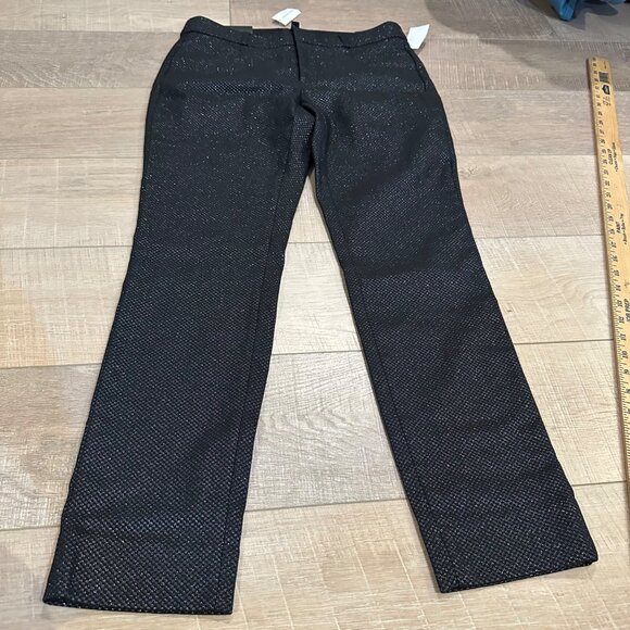 BANANA REPUBLIC WOMENS NEW BLACK SILVER PANTS SLOAN CURVY FIT SIZE 6 - Picture 2 of 11